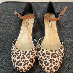 Seychelles Low wedge d’orsay leopard black size 7.5